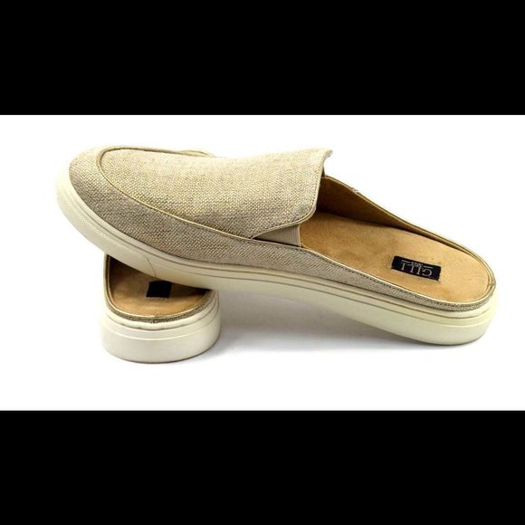 G.I.L.I. Novelty Sneaker Slides Blakeley Gold Linen - Medium - Picture 5 of 6